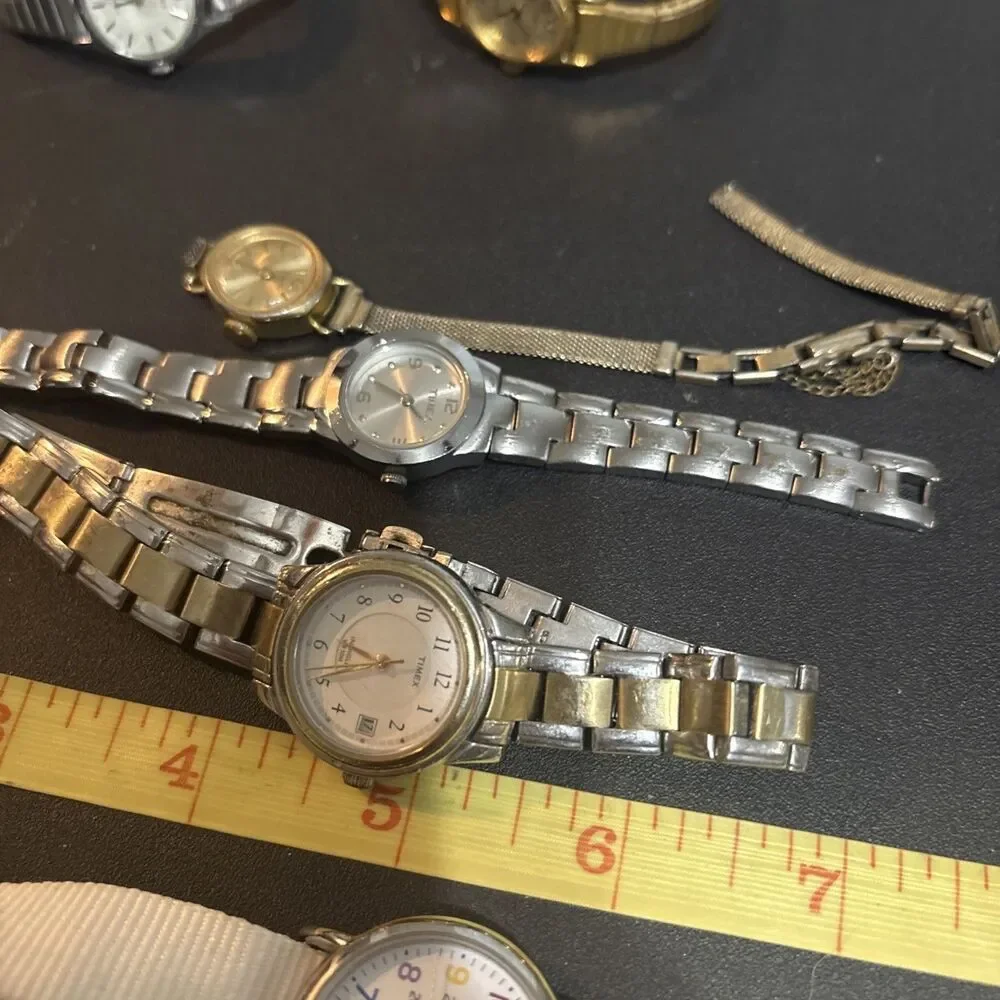 Vintage Timex Watch Lot Of 11 For Parts Untested! As Is Condition